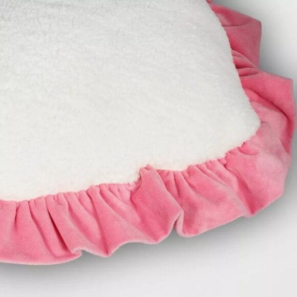 Threshold Oversized Heart Pillow Velvet Shearling‎ Pink/Ivory Valentine's Day - Picture 5 of 7